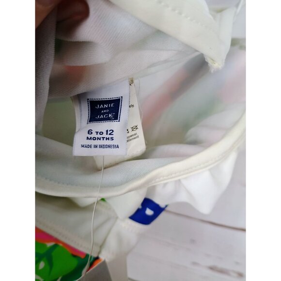 Janie & Jack Baby Girls Floral Swimsuit‎ 6-12M With Ruffles & Belted Accent - Picture 6 of 6